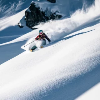 Off-piste adventure on glacier terrain with a mountain guide