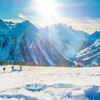 Group on a guided daily adventure in the Chamonix valley