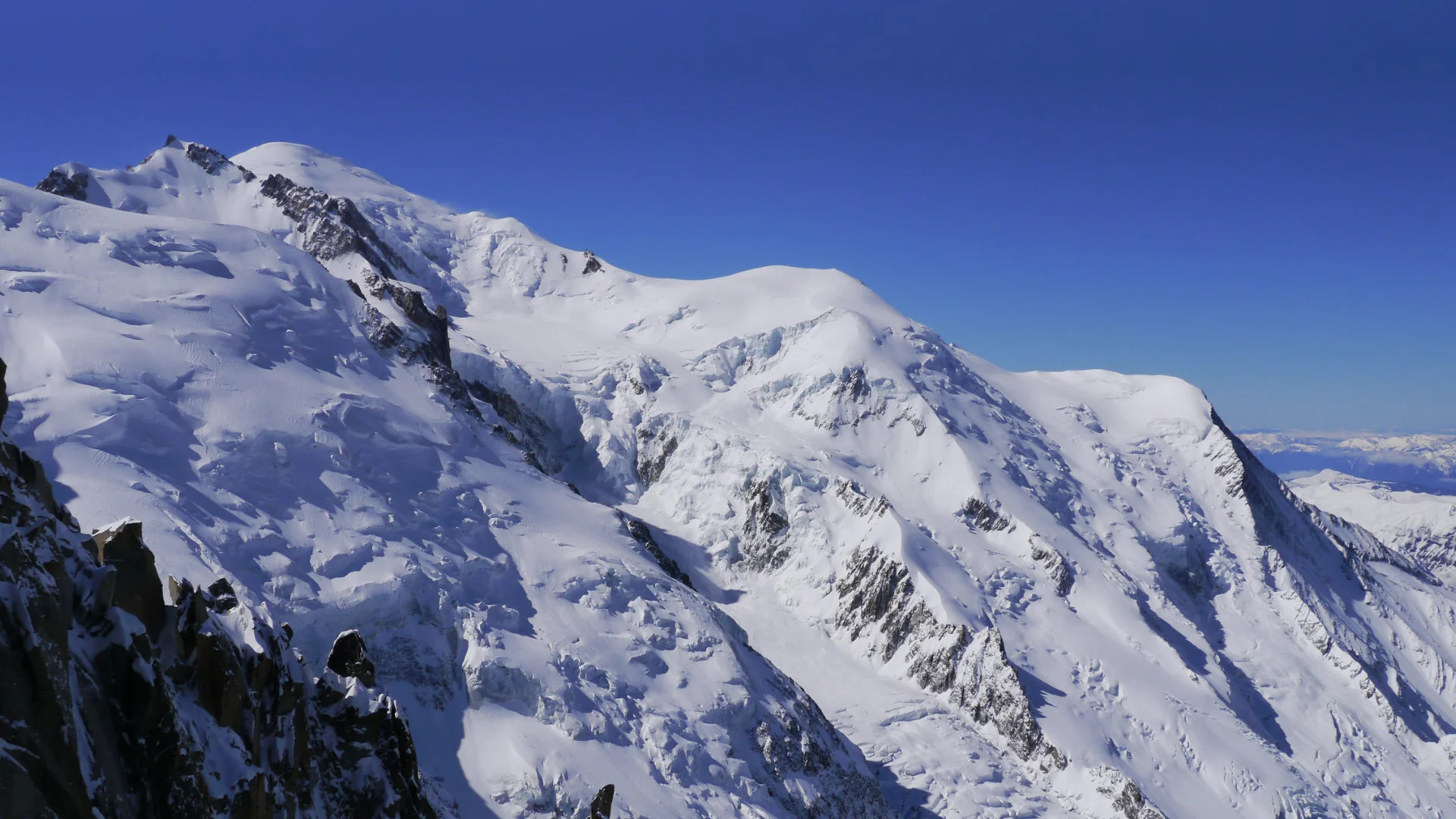 Advanced mountaineering objective in the Mont Blanc massif