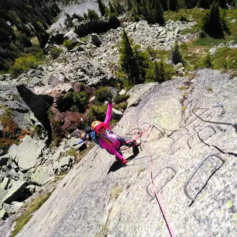 People enjoy a via ferrata in Haute-Savoie